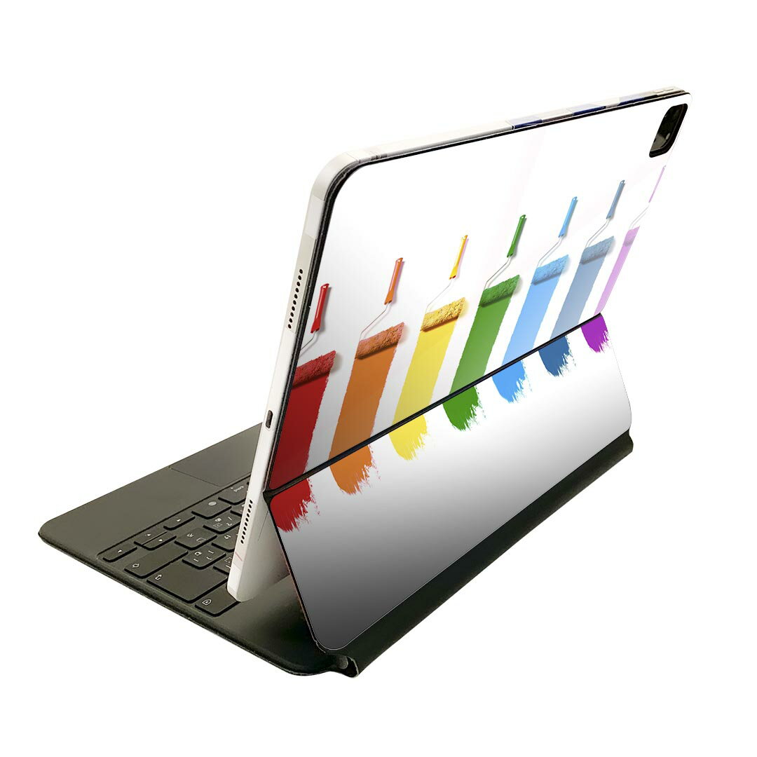 Magic Keyboard 12.9インチ iPad Pro（第4世代 第5世代 第6世代）対応 apple アップル アイパッド 全面スキンシール フル 前面 背面 保護シール 人気 006035 レインボー インク ペンキ