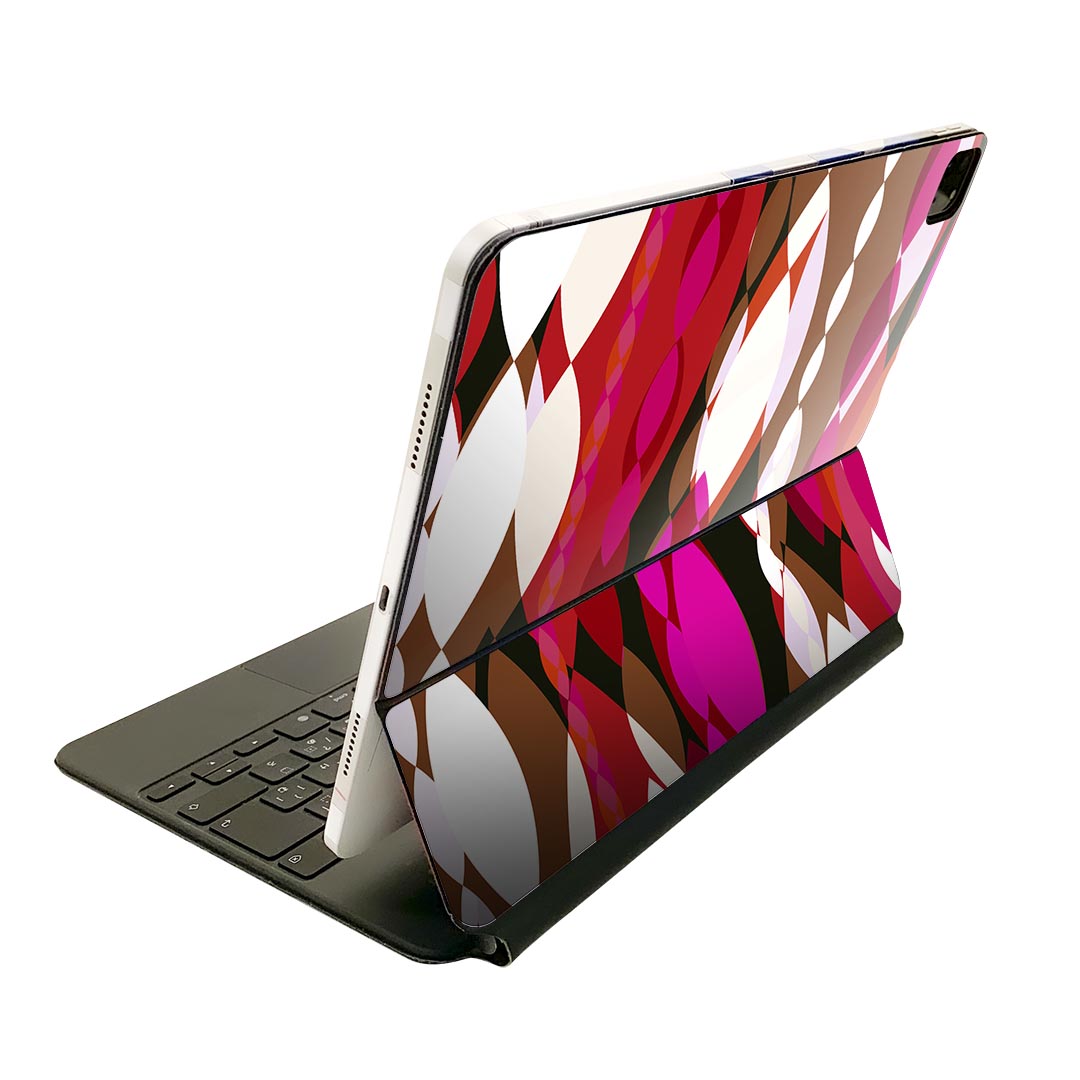 Magic Keyboard 用 スキンシール 11インチ iPad Pro用 第1-4世代 iPad Air 第4-5世代 対応 全面スキンシール フル 前面 背面 保護シール 人気 006077 赤 レッド 模様