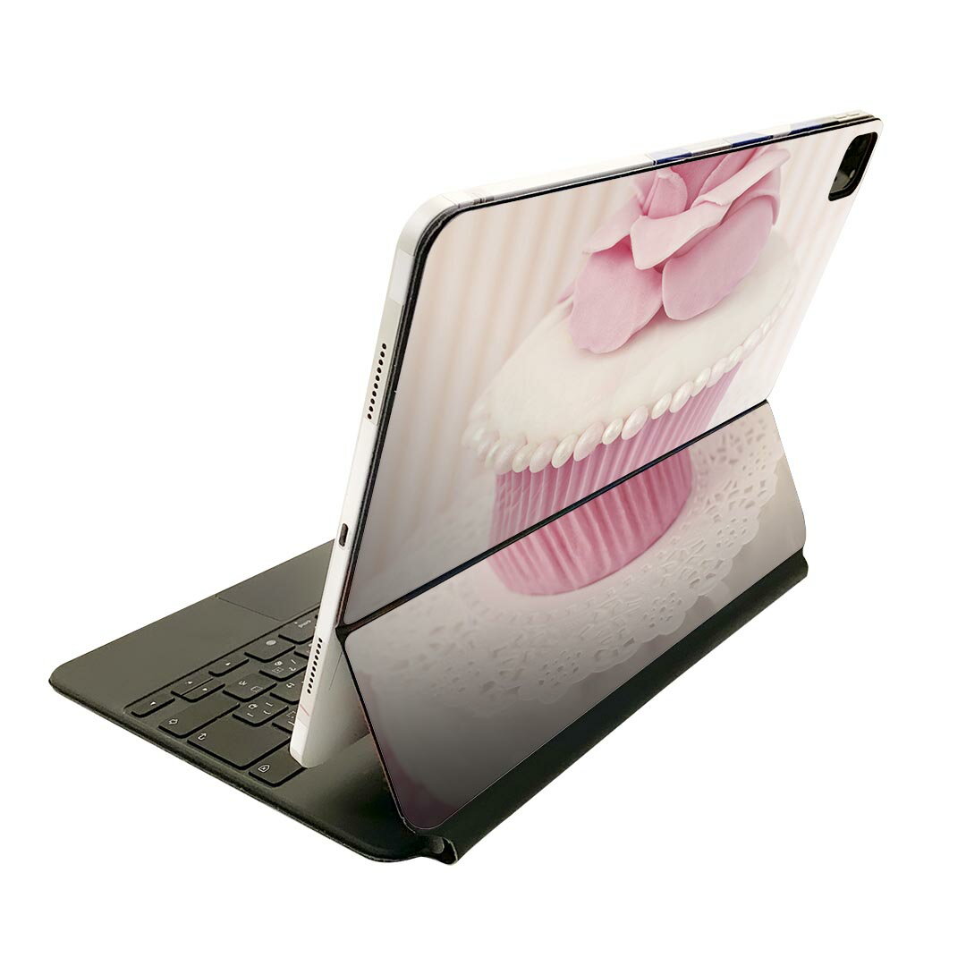 Magic Keyboard 用 スキンシール 11インチ iPad Pro用 第1-4世代 iPad Air 第4-5世代 対応 全面スキンシール フル 前面 背面 保護シール 人気 006110 写真 ケーキ ピンク