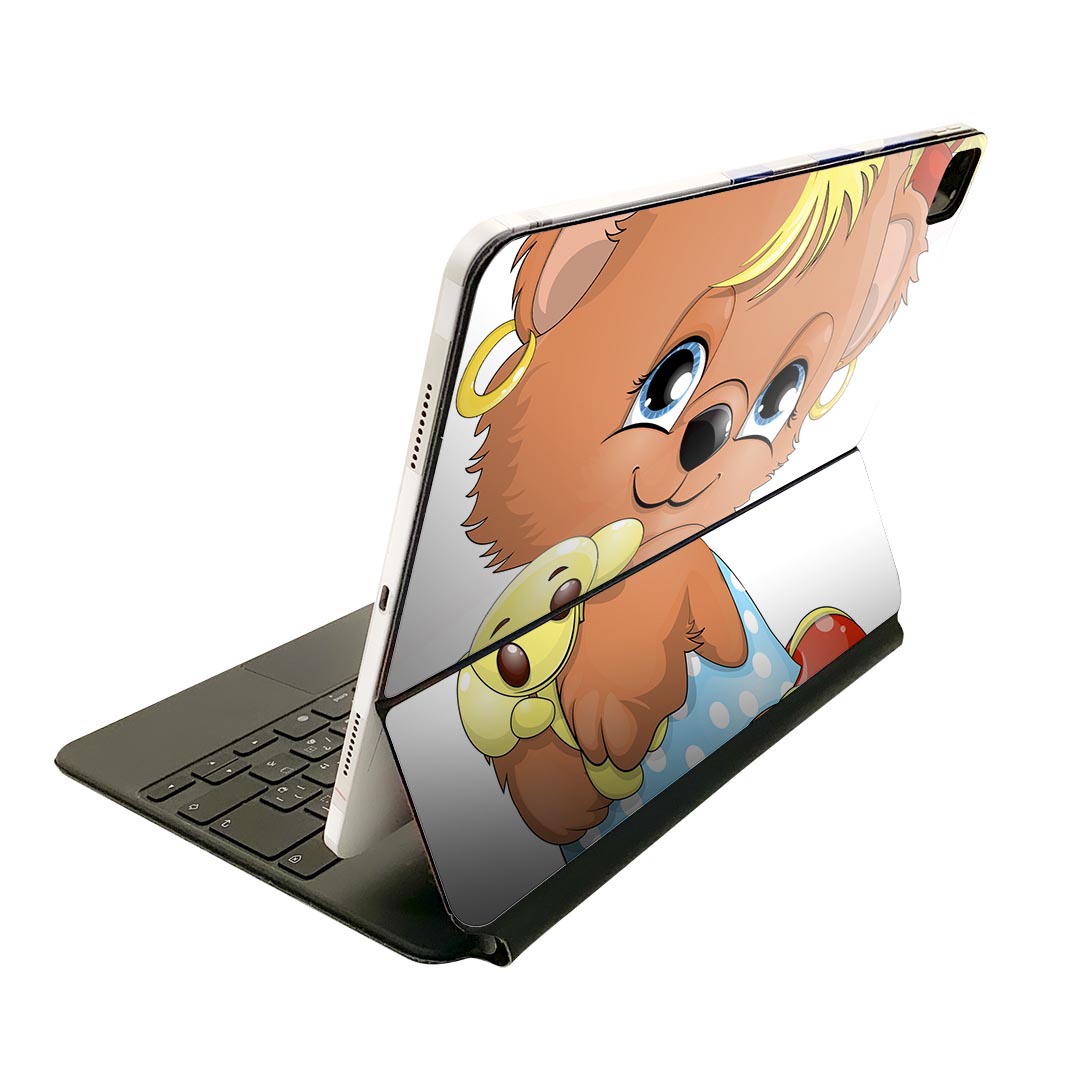 Magic Keyboard 用 スキンシール 11インチ iPad Pro用 第1-4世代 iPad Air 第4-5世代 対応 全面スキンシール フル 前面 背面 保護シール 人気 006156 熊　くま　キャラクター