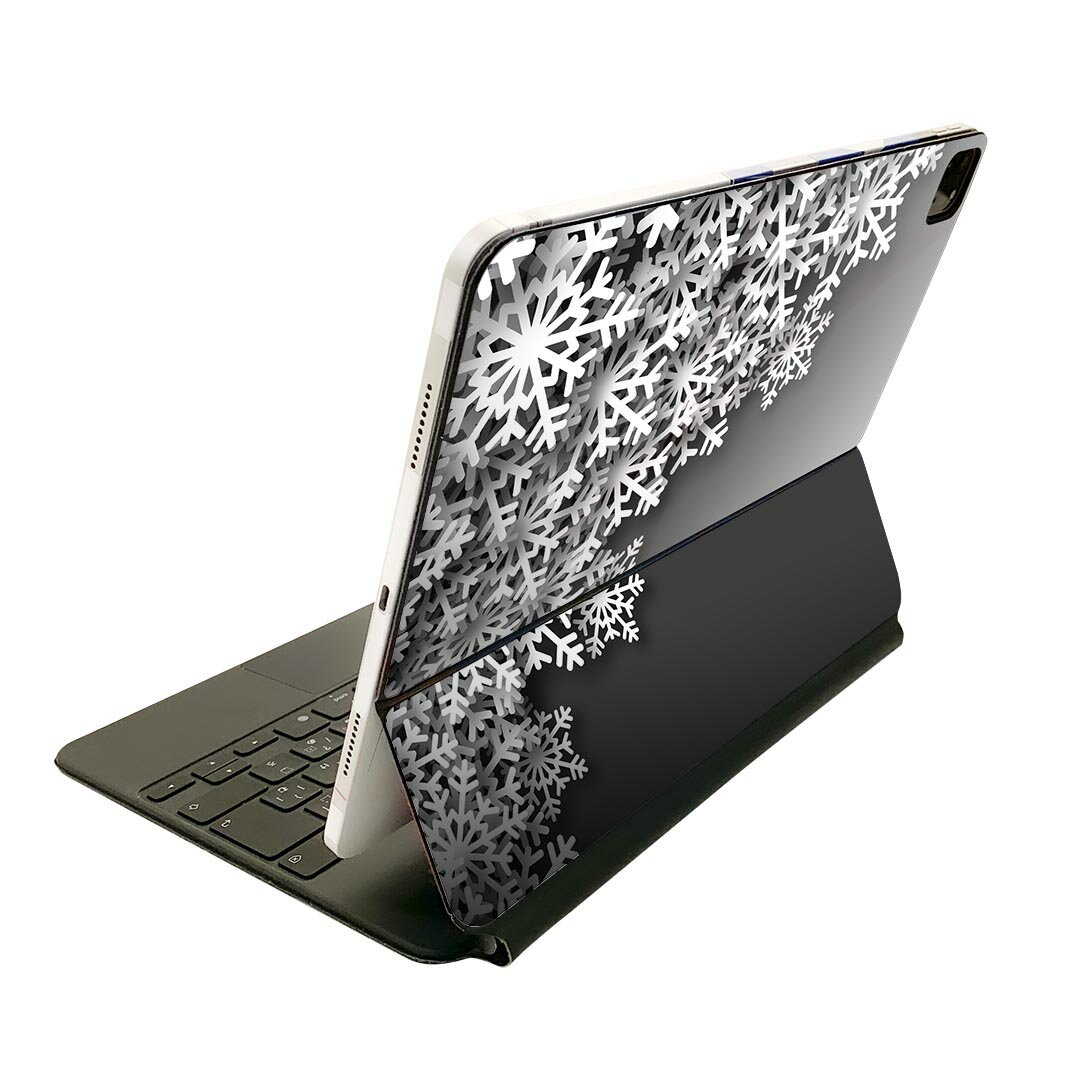 Magic Keyboard 12.9インチ iPad Pro(第4世代、第5世代、第6世代)対応 apple アップル アイパッド 全面スキンシール フル 前面 背面 保護シール 人気 006308 雪 結晶
