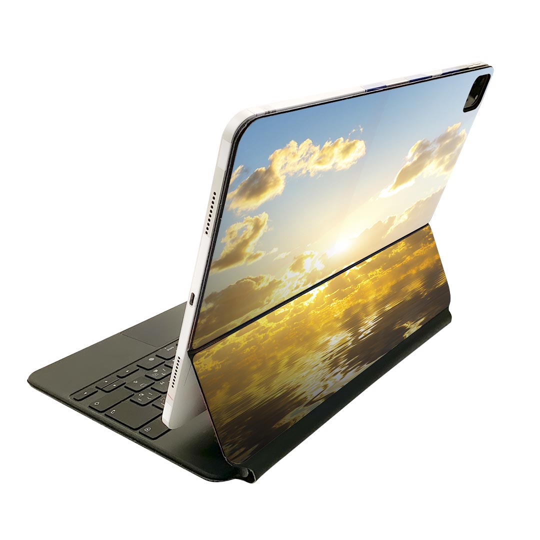 Magic Keyboard 用 スキンシール 11インチ iPad Pro用 第1-4世代 iPad Air 第4-5世代 対応 全面スキンシール フル 前面 背面 保護シール 人気 006327 写真　海　空　夕日