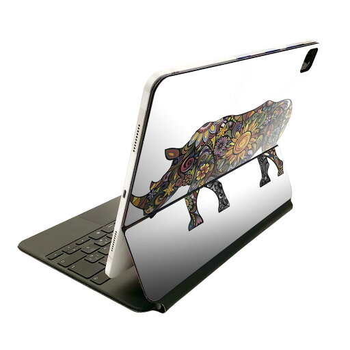 Magic Keyboard 用 スキンシール 11インチ iPad Pro用 第1-4世代 iPad Air 第4-5世代 対応 全面スキンシール フル 前面 背面 保護シール 人気 006336 サイ 動物 花 Magic Keyboard 用 スキンシール 11インチ iPad Pro用 第1-4世代 iPad Air 第4-5世代 対応 全面スキンシール フル 前面 背面 保護シール 人気 006336 サイ 動物 花