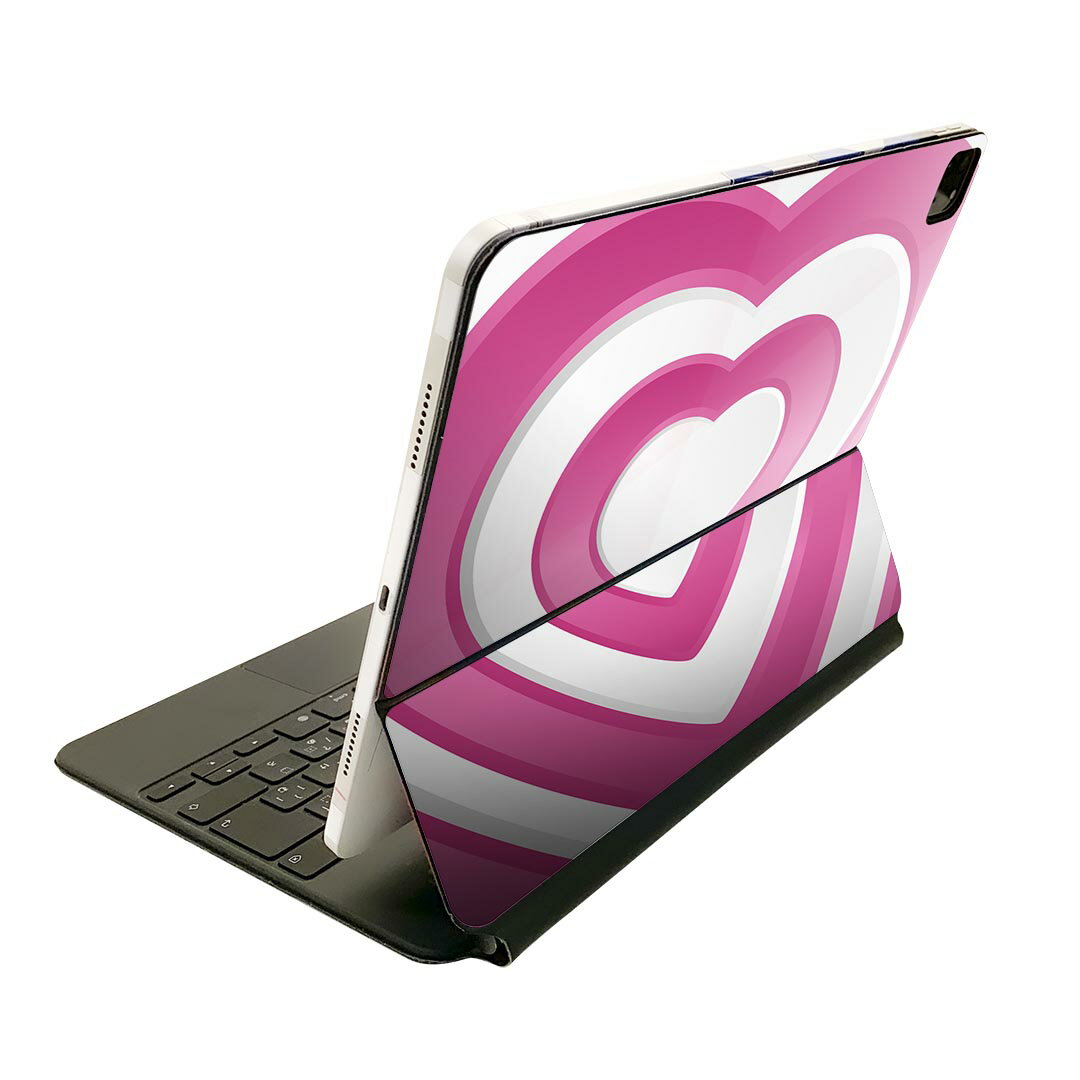 Magic Keyboard 用 スキンシール 11インチ iPad Pro用 第1-4世代 iPad Air 第4-5世代 対応 全面スキンシール フル 前面 背面 保護シール 人気 006395 ハート ピンク