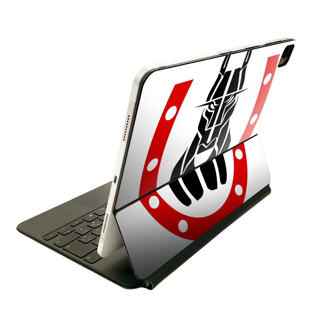 Magic Keyboard 12.9インチ iPad Pro（第4世代、第5世代、第6世代）対応 apple アップル アイパッド 全面スキンシール フル 前面 背面 保護シール 人気 馬　赤　レッド 006502(2.0)