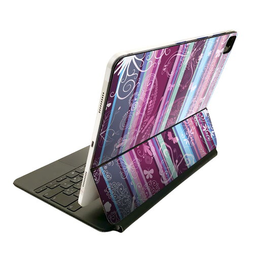 Magic Keyboard 用 スキンシール 11インチ iPad Pro用 第1-4世代 iPad Air 第4-5世代 対応 全面スキンシール フル 前面 背面 保護シール 人気 006507 蝶 ストライプ 模様 Magic Keyboard 用 スキンシール 11インチ iPad Pro用 第1-4世代 iPad Air 第4-5世代 対応 全面スキンシール フル 前面 背面 保護シール 人気 006507 蝶 ストライプ 模様