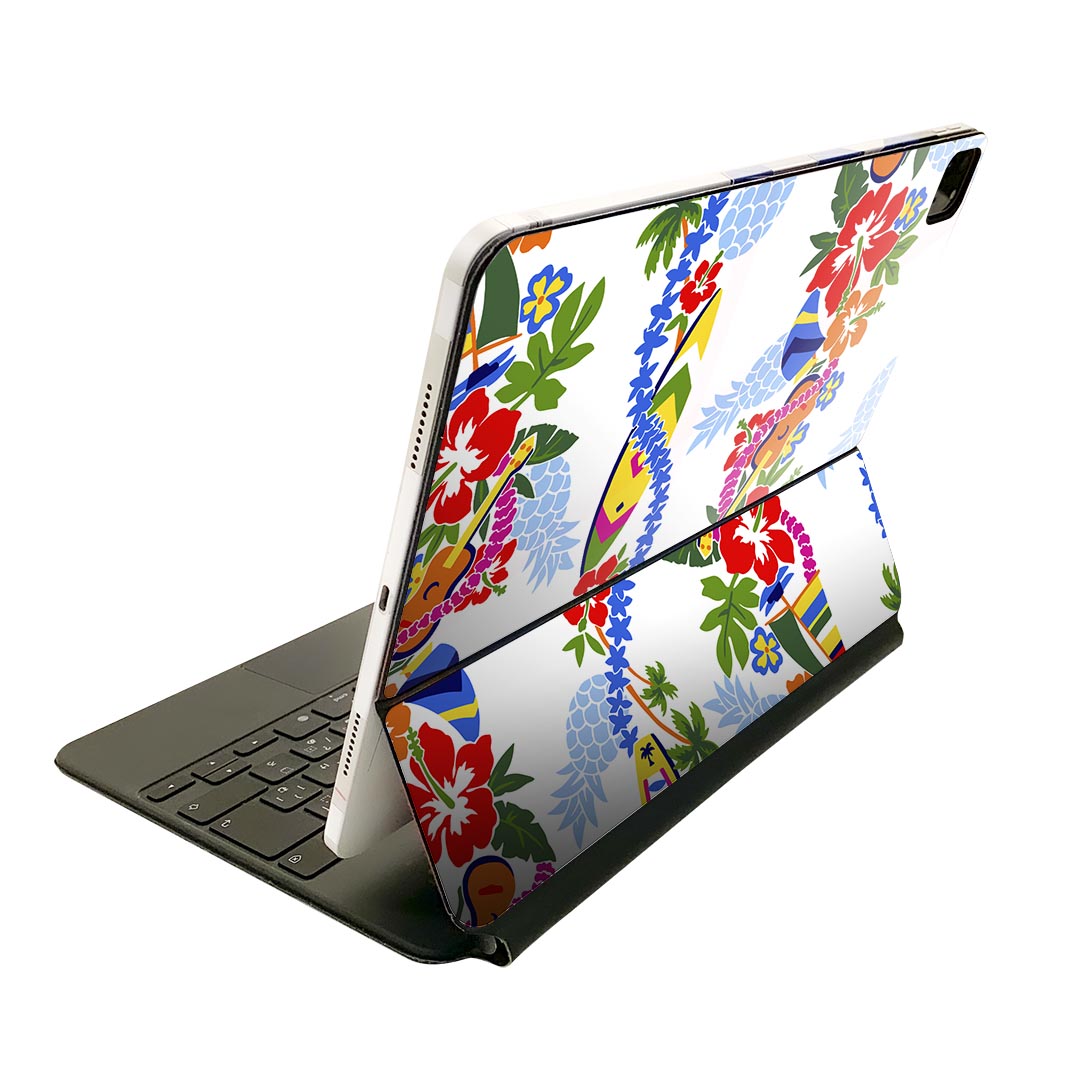 Magic Keyboard 用 スキンシール 11インチ iPad Pro用 第1-4世代 iPad Air 第4-5世代 対応 全面スキンシール フル 前面 背面 保護シール 人気 006871 花 ハワイ