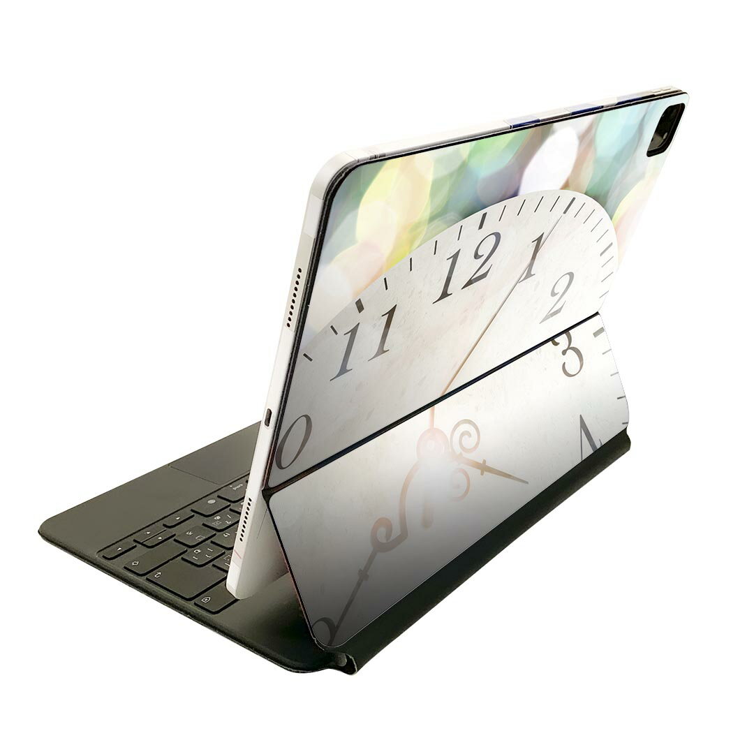 Magic Keyboard 12.9インチ iPad Pro（第4世代、第5世代、第6世代）対応 apple アップル アイパッド　全面スキンシール フル 前面　背面 保護シール 人気 006979 時計　カラフル