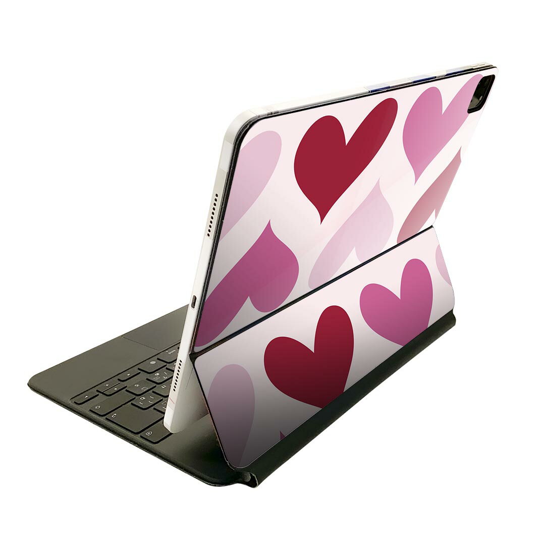 Magic Keyboard 用 スキンシール 11インチ iPad Pro用 第1-4世代 iPad Air 第4-5世代 対応 全面スキンシール フル 前面 背面 保護シール 人気 007011 ハート 模様
