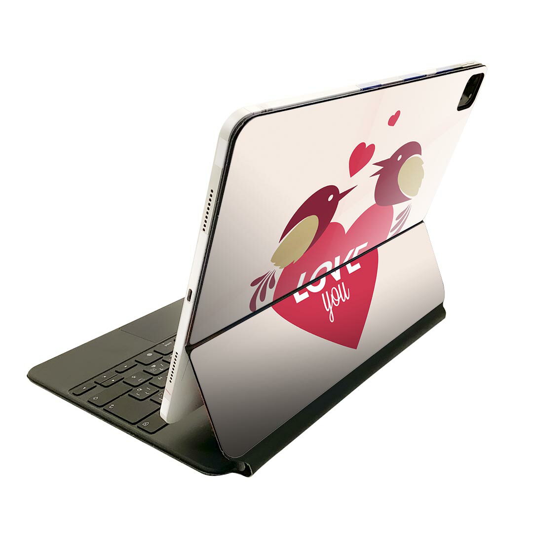 Magic Keyboard 用 スキンシール 11インチ iPad Pro用 第1-4世代 iPad Air 第4-5世代 対応 全面スキンシール フル 前面 背面 保護シール 人気 007024 ハート 英語 文字