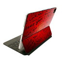 Magic Keyboard 用 スキンシール 11インチ iPad Pro用 第1-4世代 iPad Air 第4-5世代 対応 全面スキンシール フル 前面 背面 保護シール 人気 007058 英語 文字 赤 レッド(2)