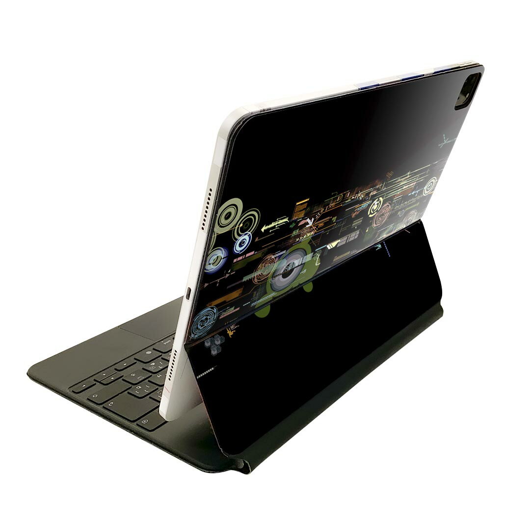 Magic Keyboard 用 スキンシール 11インチ iPad Pro用 第1-4世代 iPad Air 第4-5世代 対応 全面スキンシール フル 前面 背面 保護シール 人気 007228 黒 ブラック 模様