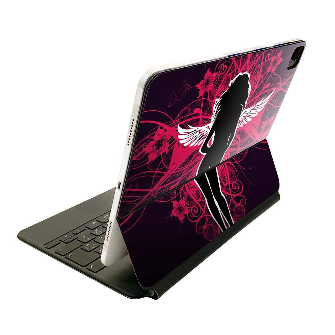 Magic Keyboard 12.9インチ iPad Pro(第4世代、第5世代、第6世代)対応 apple アップル アイパッド 全面スキンシール フル 前面 背面 保護シール 人気 人物 羽 007257