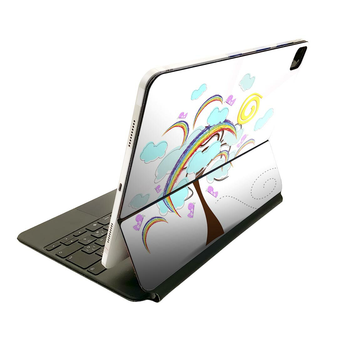 Magic Keyboard 12.9インチ iPad Pro（第4世代、第5世代、第6世代）対応 apple アップル アイパッド 全面スキンシール フル 前面 背面 保護シール 人気 007263 虹 イラスト