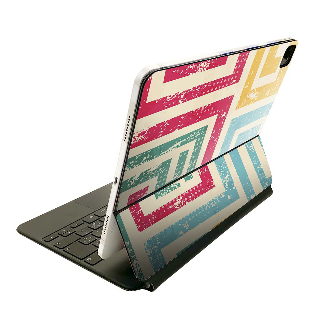 Magic Keyboard 12.9インチ iPad Pro（第4世代、第5世代、第6世代）対応 apple アップル アイパッド 全面スキンシール フル 前面 背面 保護シール 人気 007340 カラフル 模様 レトロ