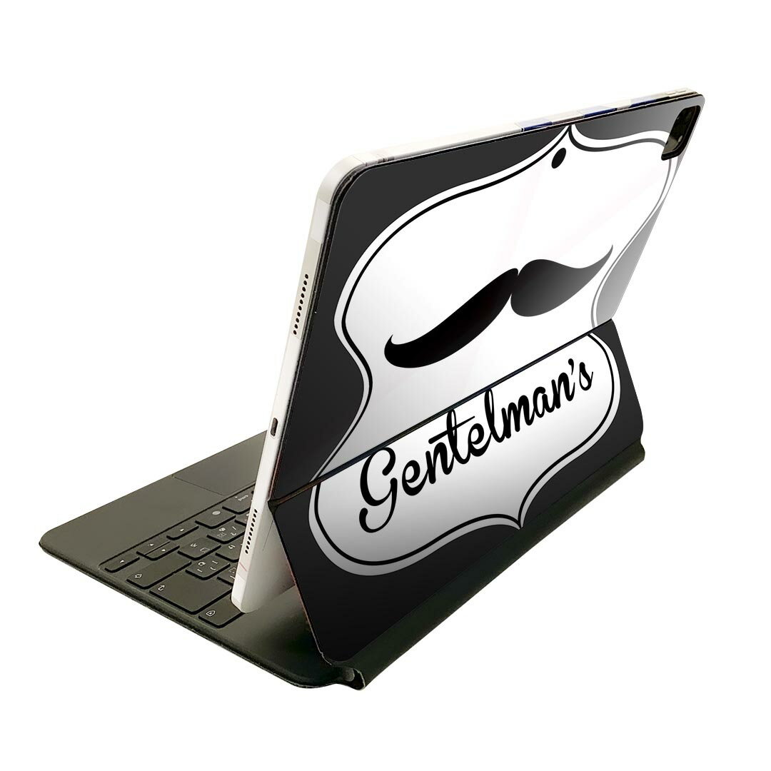 Magic Keyboard 用 スキンシール 11インチ iPad Pro用 第1-4世代 iPad Air 第4-5世代 対応 全面スキンシール フル 前面 背面 保護シール 人気 007352 髭　ヒゲ　黒　ブラック