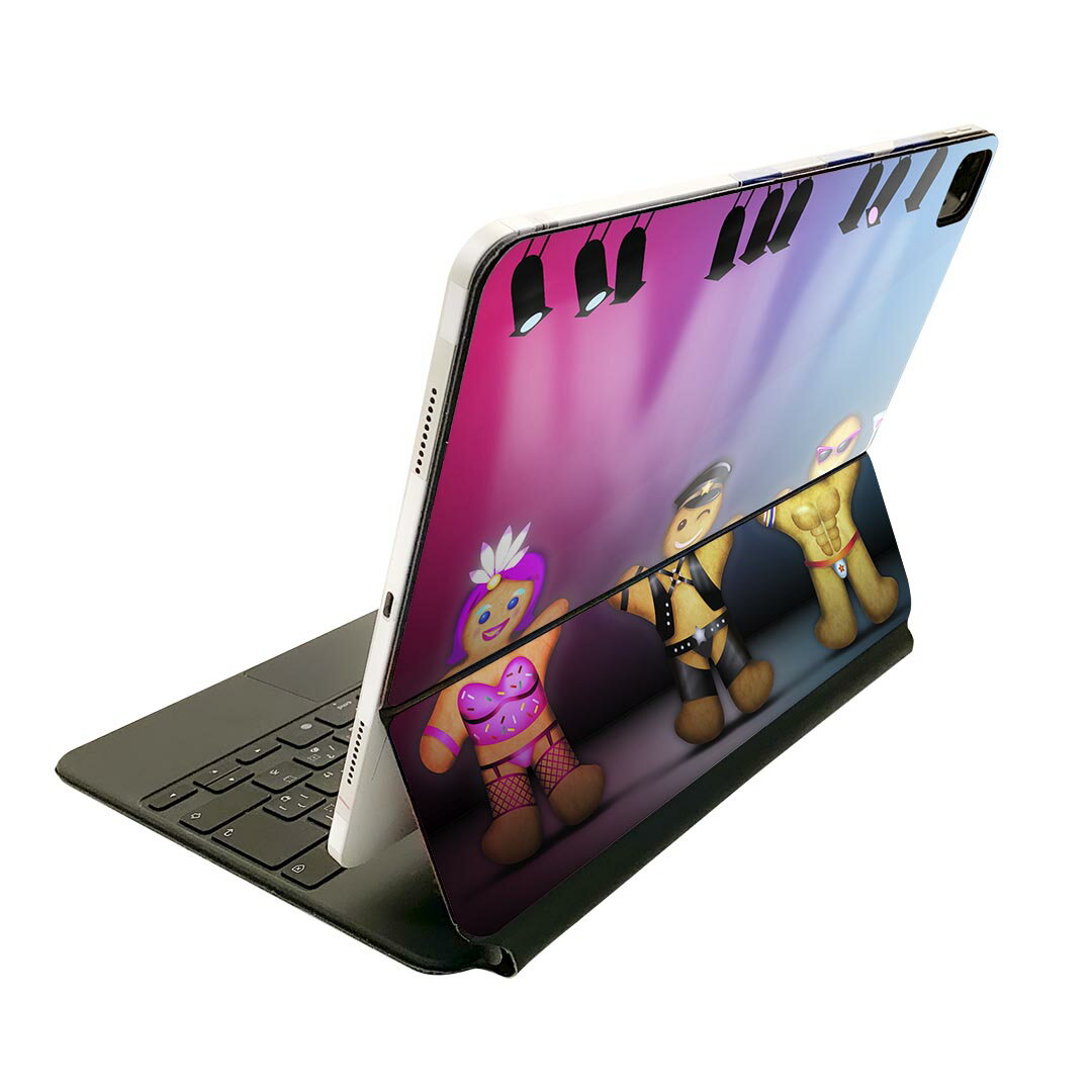 Magic Keyboard 12.9インチ iPad Pro（第4世代、第5世代、第6世代）対応 apple アップル アイパッド　全面スキンシール フル 前面　背面 保護シール 人気 007358 クッキーマン　キャラクター　ステージ