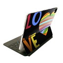 Magic Keyboard 用 スキンシール 11インチ iPad Pro用 第1-4世代 iPad Air 第4-5世代 対応 全面スキンシール フル 前面 背面 保護シール 人気 007375 ハート カラフル レインボー 文字