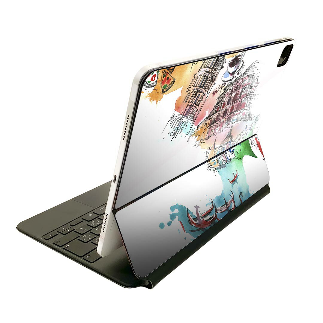 Magic Keyboard 用 スキンシール 11インチ iPad Pro用 第1-4世代 iPad Air 第4-5世代 対応 全面スキンシール フル 前面 背面 保護シール 人気 007403 建物 イタリア イラスト カラフル