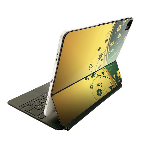 Magic Keyboard 用 スキンシール 11インチ iPad Pro用 第1-4世代 iPad Air 第4-5世代 対応 全面スキンシール フル 前面 背面 保護シール 人気 007556 花 緑 グリーン イエロー Magic Keyboard 用 スキンシール 11インチ iPad Pro用 第1-4世代 iPad Air 第4-5世代 対応 全面スキンシール フル 前面 背面 保護シール 人気 007556 花 緑 グリーン イエロー
