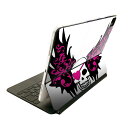 Magic Keyboard 12.9インチ iPad Pro(第4世代、第5世代、第6世代)対応 apple アップル アイパッド 全面スキンシール フル 前面 背面 保護シール 人気 ドクロ 骸骨 羽根 ピンク 007629(2)