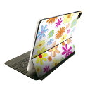 Magic Keyboard 12.9インチ iPad Pro(第4世代、第5世代、第6世代)対応 apple アップル アイパッド 全面スキンシール フル 前面 背面 保護シール 人気 007632 花 カラフル 模様(2)