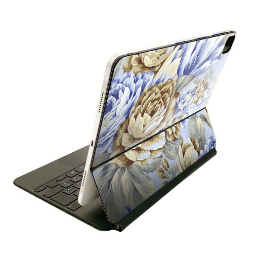 Magic Keyboard 12.9インチ iPad Pro(第4世代、第5世代、第6世代)対応 apple アップル アイパッド 全面スキンシール フル 前面 背面 保護シール 人気 007688 花 模様 青 ブルー Magic Keyboard 12.9インチ iPad Pro(第4世代、第5世代、第6世代)対応 apple アップル アイパッド 全面スキンシール フル 前面 背面 保護シール 人気 007688 花 模様 青 ブルー