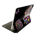 Magic Keyboard 12.9インチ iPad Pro(第4世代、第5世代、第6世代)対応 apple アップル アイパッド 全面スキンシール フル 前面 背面 保護シール 人気 花 カラフル 兎 うさぎ 007707