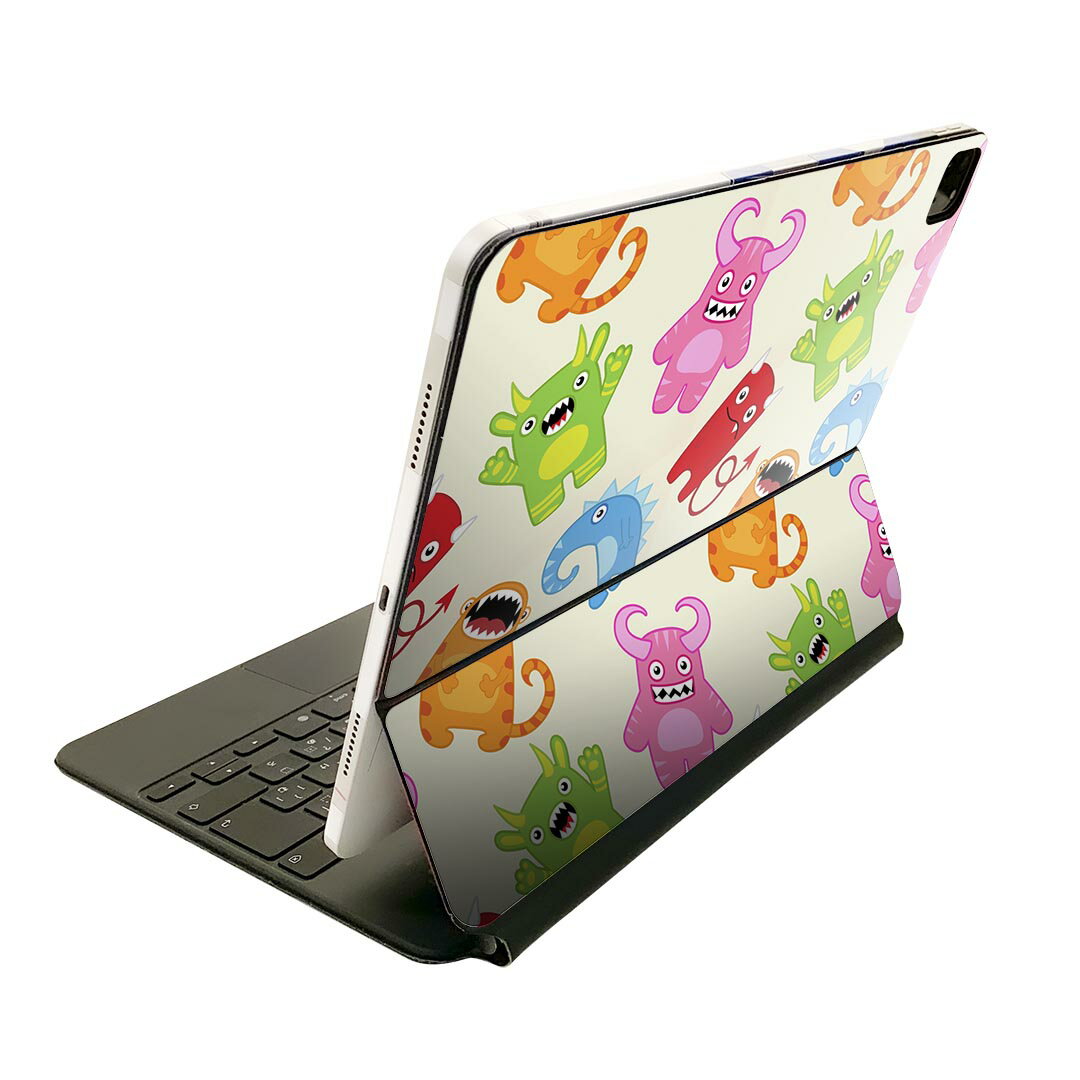 Magic Keyboard 用 スキンシール 11インチ iPad Pro用 第1-4世代 iPad Air 第4-5世代 対応 全面スキンシール フル 前面 背面 保護シール 人気 007721 モンスター キャラクター カラフル 模様