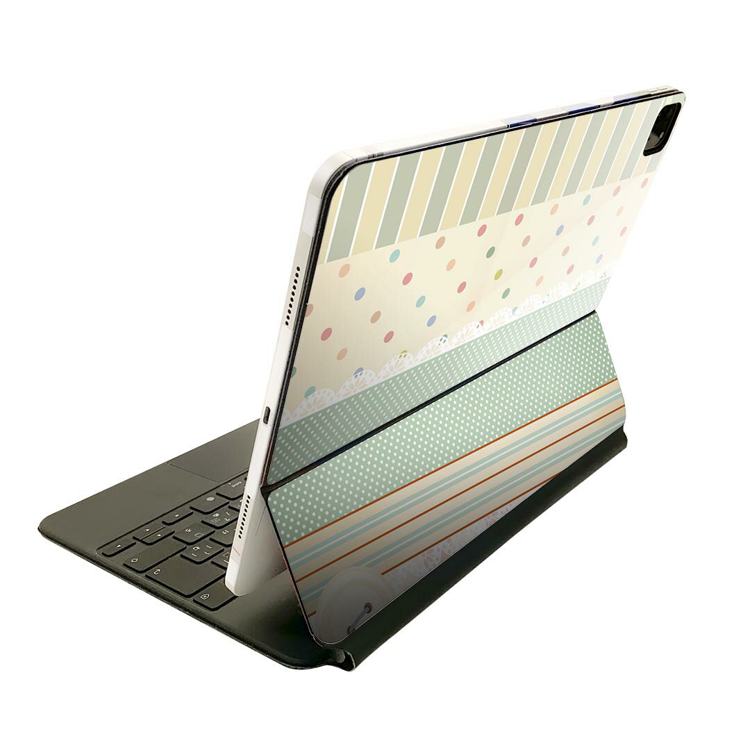 Magic Keyboard 用 スキンシール 11インチ iPad Pro用 第1-4世代 iPad Air 第4-5世代 対応 全面スキンシール フル 前面 背面 保護シール 人気 007724 水色 うずまき 模様