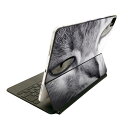 Magic Keyboard 12.9インチ iPad Pro(第4世代、第5世代、第6世代)対応 apple アップル アイパッド 全面スキンシール フル 前面 背面 保護シール 人気 写真 猫 ねこ モノクロ 007896(2)