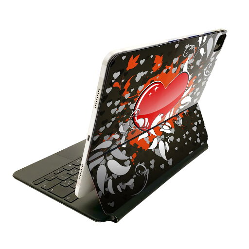 Magic Keyboard 12.9インチ iPad Pro(第4世代、第5世代、第6世代)対応 apple アップル アイパッド 全面スキンシール フル 前面 背面 保護シール 人気 007954 イラスト ハート 赤 レッド 黒 ブラック Magic Keyboard 12.9インチ iPad Pro(第4世代、第5世代、第6世代)対応 apple アップル アイパッド 全面スキンシール フル 前面 背面 保護シール 人気 007954 イラスト ハート 赤 レッド 黒 ブラック