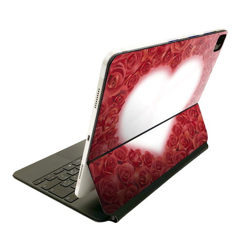 Magic Keyboard 用 スキンシール 11インチ iPad Pro用 第1-4世代 iPad Air 第4-5世代 対応 全面スキンシール フル 前面 背面 保護シール 人気 008022 赤 レッド ハート 花 Magic Keyboard 用 スキンシール 11インチ iPad Pro用 第1-4世代 iPad Air 第4-5世代 対応 全面スキンシール フル 前面 背面 保護シール 人気 008022 赤 レッド ハート 花