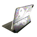 Magic Keyboard 12.9インチ iPad Pro(第4世代、第5世代、第6世代)対応 apple アップル アイパッド 全面スキンシール フル 前面 背面 保護シール 人気 008043 カラフル レインボー 蝶(2)