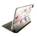 Magic Keyboard 用 スキンシール 11インチ iPad Pro用 第1-4世代 iPad Air 第4-5世代 対応 全面スキンシール フル 前面 背面 保護シール 人気 008119 アニマル ハート うさぎ 兎 花