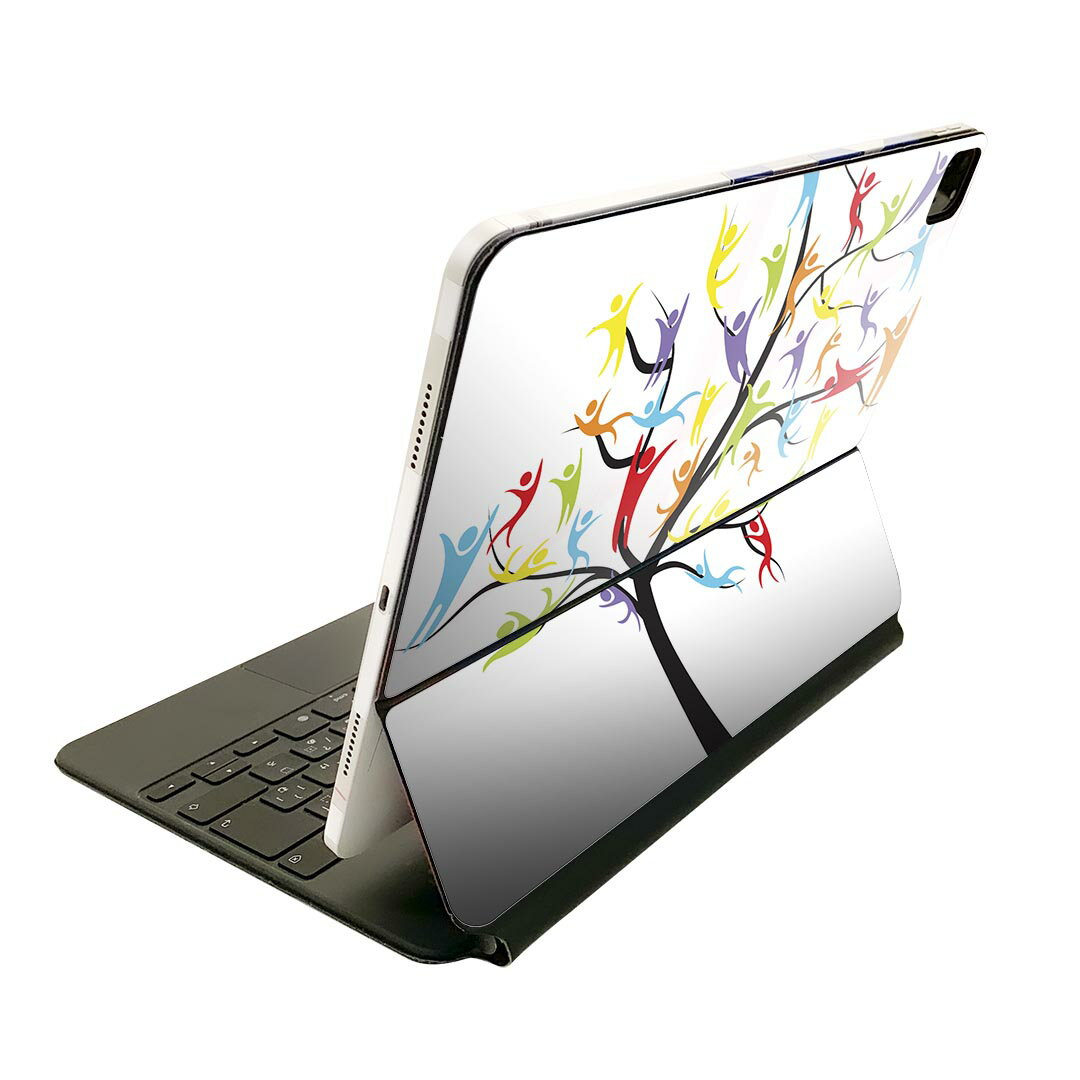 Magic Keyboard 12.9インチ iPad Pro（第4世代、第5世代、第6世代）対応 apple アップル アイパッド　全面スキンシール フル 前面　背面 保護シール 人気 008136 植物　人物　カラフル　イラスト