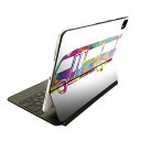 Magic Keyboard 12.9インチ iPad Pro(第4世代、第5世代、第6世代)対応 apple アップル アイパッド 全面スキンシール フル 前面 背面 保護シール 人気 カラフル レインボー バス イラスト 008229