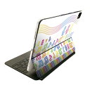 Magic Keyboard 12.9インチ iPad Pro(第4世代、第5世代、第6世代)対応 apple アップル アイパッド 全面スキンシール フル 前面 背面 保護シール 人気 008257 音符 楽譜 ピアノ レインボー カラフル