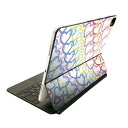 Magic Keyboard 12.9インチ iPad Pro(第4世代、第5世代、第6世代)対応 apple アップル アイパッド 全面スキンシール フル 前面 背面 保護シール 人気 008294 カラフル レインボー ハート 模様(2)