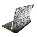 Magic Keyboard 12.9インチ iPad Pro(第4世代、第5世代、第6世代)対応 apple アップル アイパッド 全面スキンシール フル 前面 背面 保護シール 人気 008418 灰色 グレー 植物 模様(2)