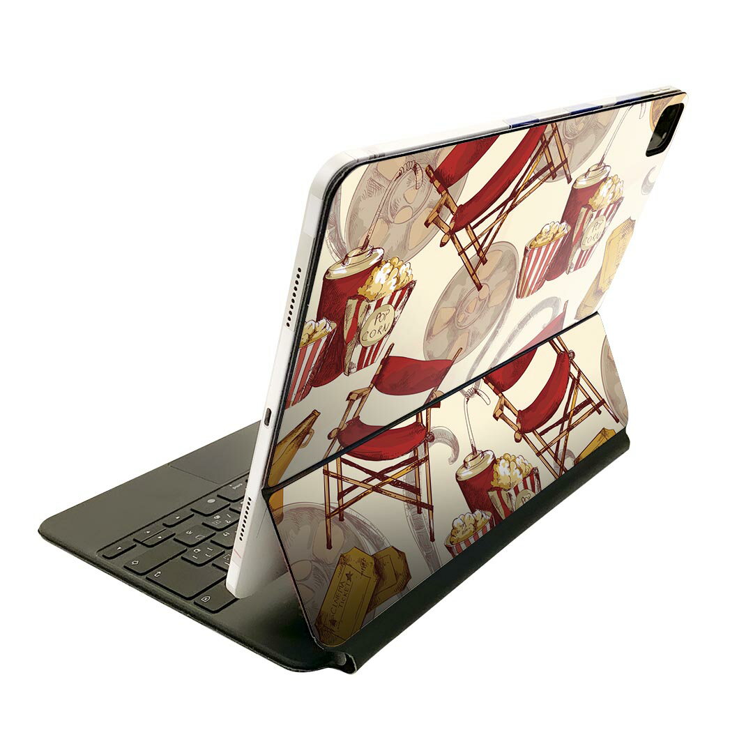 Magic Keyboard 12.9インチ iPad Pro（第4世代、第5世代、第6世代）対応 apple アップル アイパッド　全面スキンシール フル 前面　背面 保護シール 人気 008485 映画　イラスト　赤　レッド