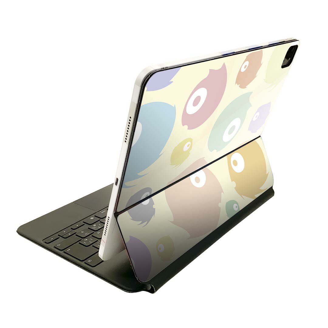 Magic Keyboard 用 スキンシール 11インチ iPad Pro用 第1-4世代 iPad Air 第4-5世代 対応 全面スキンシール フル 前面 背面 保護シール 人気 008494 カラフル　パステル　モンスター　模様
