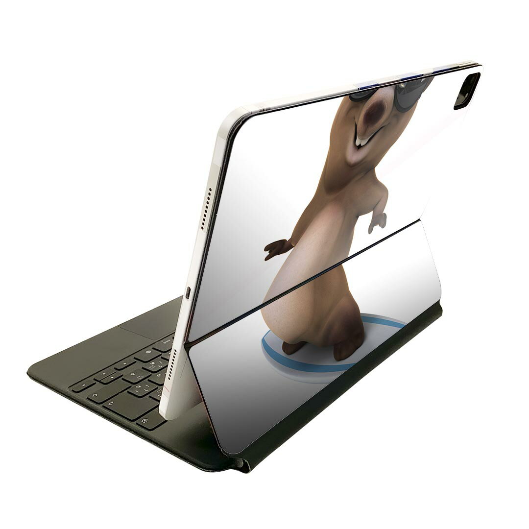 Magic Keyboard 用 スキンシール 11インチ iPad Pro用 第1-4世代 iPad Air 第4-5世代 対応 全面スキンシール フル 前面 背面 保護シール 人気 008510 サーフィン 動物 サングラス イラスト