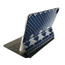Magic Keyboard 12.9インチ iPad Pro(第4世代、第5世代、第6世代)対応 apple アップル アイパッド 全面スキンシール フル 前面 背面 保護シール 人気 008602 冬 雪 紺 白 ホワイト 模様(2)