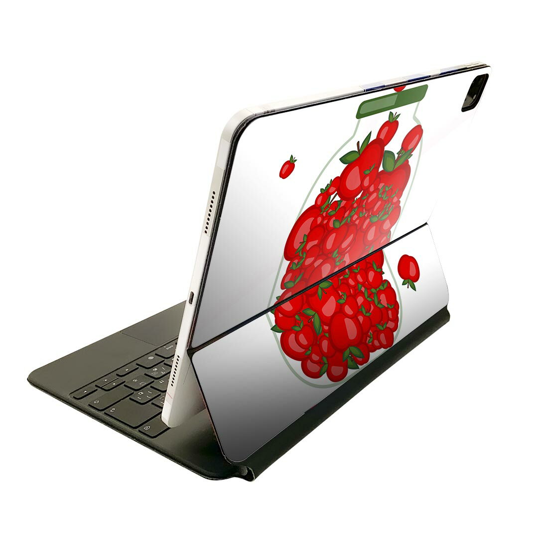 Magic Keyboard 12.9インチ iPad Pro（第4世代、第5世代、第6世代）対応 apple アップル アイパッド 全面スキンシール フル 前面 背面 保護シール 人気 009174 果物 赤 リンゴ