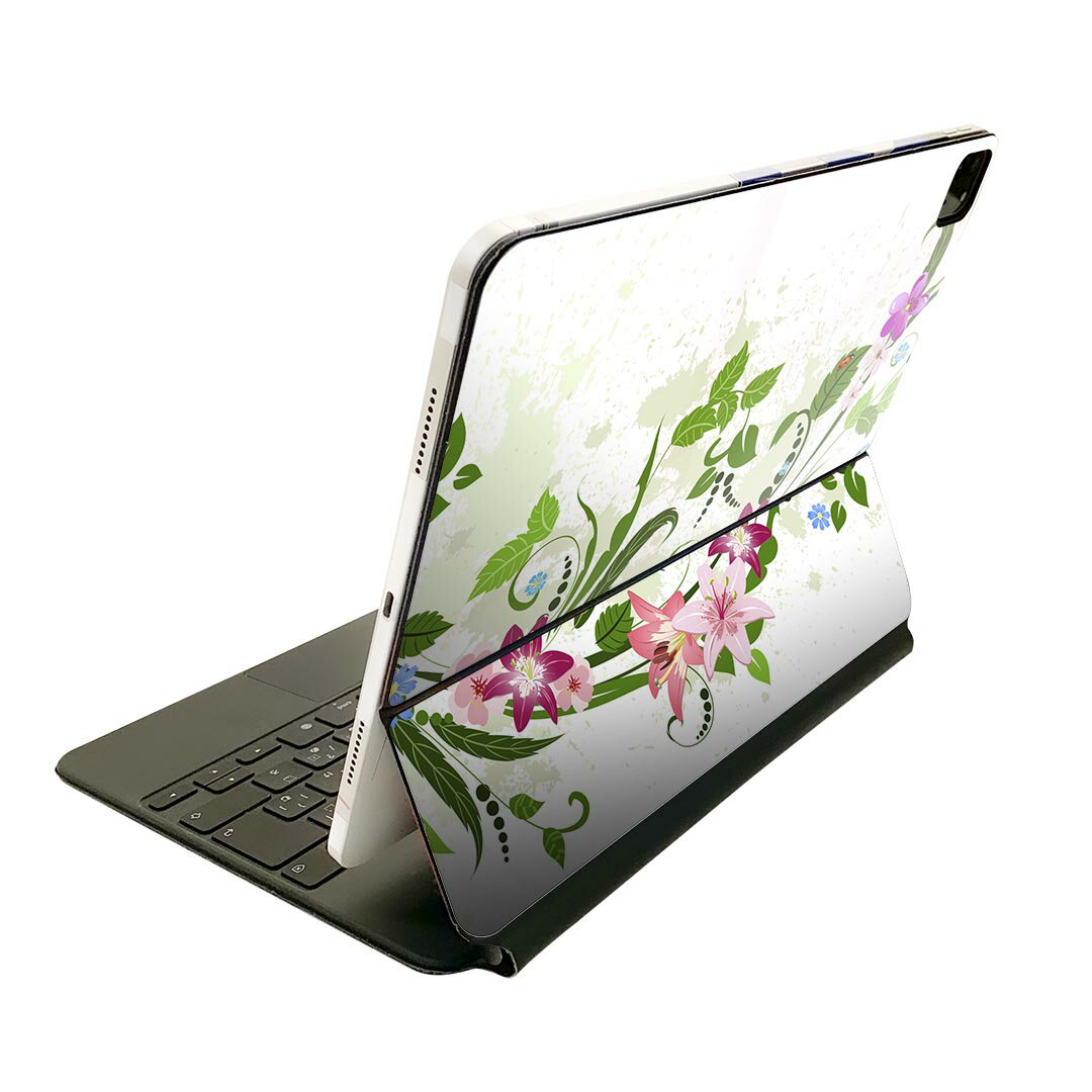 Magic Keyboard 用 スキンシール 11インチ iPad Pro用 第1-4世代 iPad Air 第4-5世代 対応 全面スキンシール フル 前面 背面 保護シール 人気 009242 　カラフル　植物