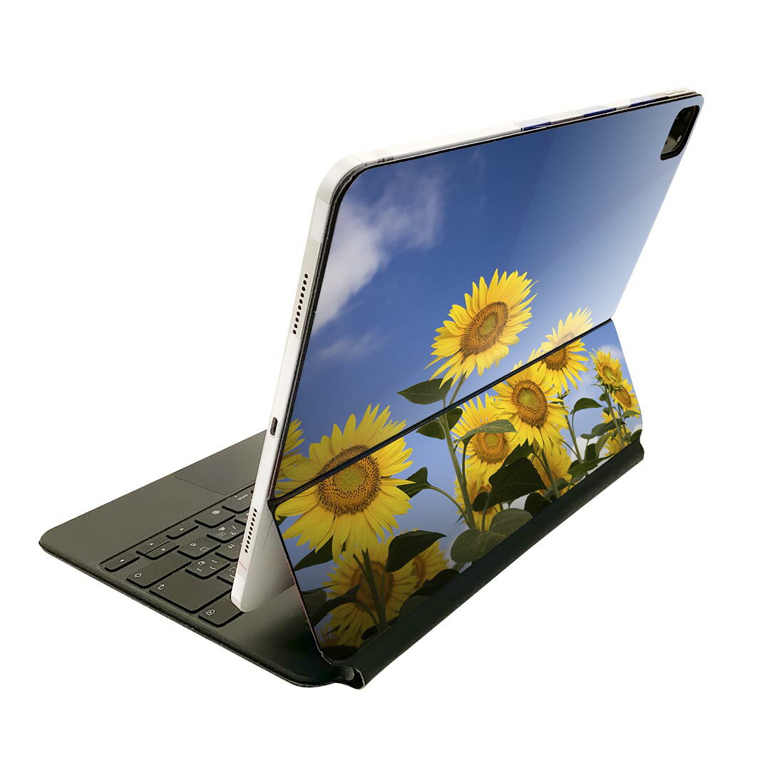 Magic Keyboard 用 スキンシール 11インチ iPad Pro用 第1-4世代 iPad Air 第4-5世代 対応 全面スキンシール フル 前面 背面 保護シール 人気 009265 ひまわり 写真