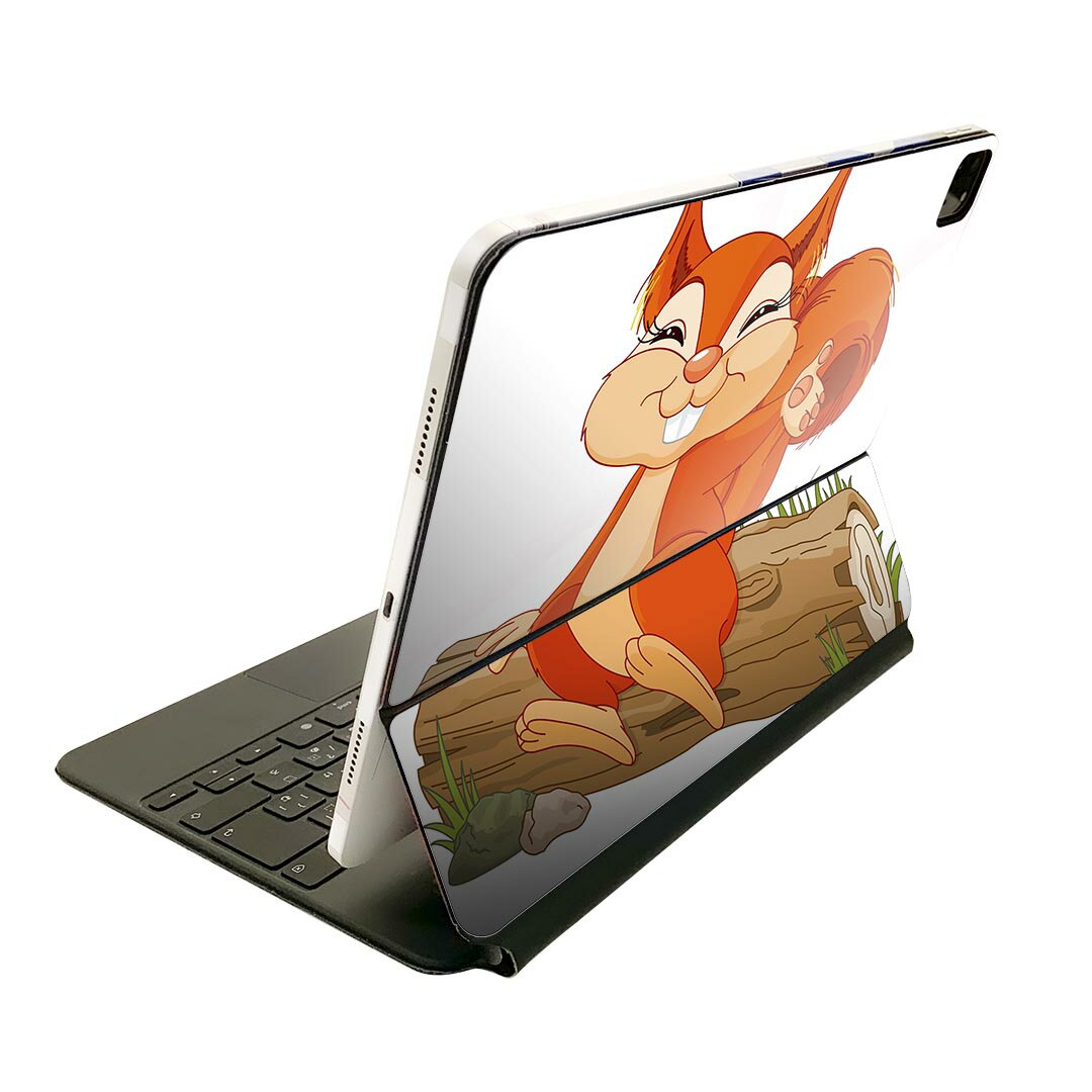 Magic Keyboard 12.9インチ iPad Pro（第4世代、第5世代、第6世代）対応 apple アップル アイパッド　全面スキンシール フル 前面　背面 保護シール 人気 009439 キャラクター　リス　動物