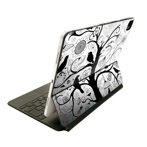 Magic Keyboard 用 スキンシール 11インチ iPad Pro用 第1-4世代 iPad Air 第4-5世代 対応 全面スキンシール フル 前面 背面 保護シール 人気 009672 鳥 モノクロ Magic Keyboard 用 スキンシール 11インチ iPad Pro用 第1-4世代 iPad Air 第4-5世代 対応 全面スキンシール フル 前面 背面 保護シール 人気 009672 鳥 モノクロ