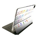 Magic Keyboard 12.9インチ iPad Pro(第4世代、第5世代、第6世代)対応 apple アップル アイパッド 全面スキンシール フル 前面 背面 保護シール 人気 009733 音楽 音符 カラフル(2)